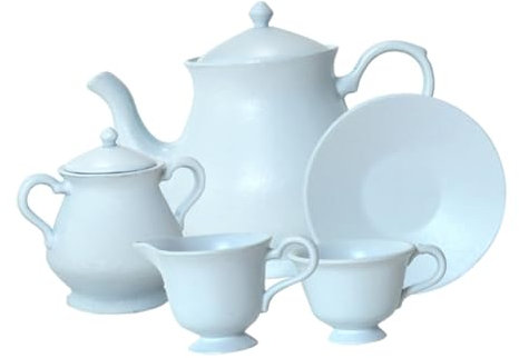 Yardwe 1 Satz Satz Tee Set puppenhaus Geschirr puppenhaus küchenzubehör Mini Küchenset Teeservice für Metall Tee-Set Miniküche Teetasse Mini-Dinge Legierung Sky-Blue