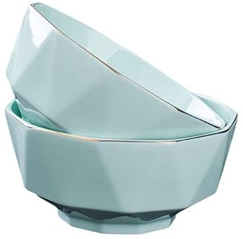 IUYIXWFP Bowls for Kitchen 2-piece Ceramic Ramen Bowl, Home Creative Diamond Bowl, Thickened Instant Noodle Bowl, Restaurant Tableware, Large Soup Bowl, Noodle Bowl,7in