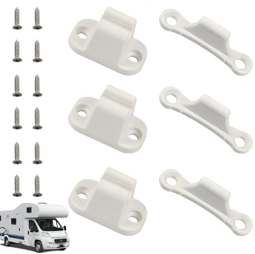 3pcs Bloc Porte Caravane, Butoir de Porte en Forme de T, Bloc Porte Camping Car Extérieur, Pièces et Accessoires pour Camping-car (Blanc)