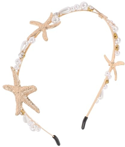 GAROZATION Seestern Haarreif Mit Perlen Modisches Stirnband Für Hochzeit Braut Party Und Alltag Eleganter Haarschmuck Für Frauen Und Mädchen