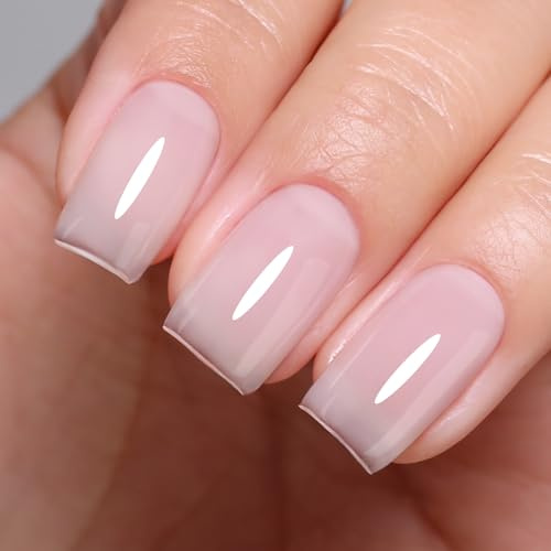 Firedeep 10ml Hema Free Jelly Nude Gel Nail Polish Soak Off Long Lasting Summer UV LED Cure for Nail Art DIY Home Salon Gift for Women