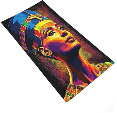 RUIOQAW Ensemble de Serviettes de Toilette Basiques avec Portrait coloré de la Reine égyptienne -1 Serviette absorbante pour Spa, Salle de Sport, hôtel et Salle de Bain Quotidienne 35x73cm