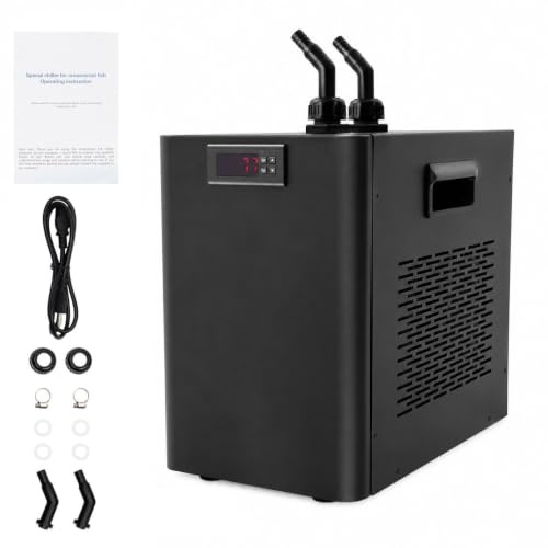 DIUNAOZI Aquarium Kühler 160L/300L/500L/1000L | Leiser Wasserkühler mit Kompressor für Hydrokultur,Axolotl, Quallen & Korallenriff | Durchlaufkühler für Süß- und Meerwasser Fischbecken 160L/42gal