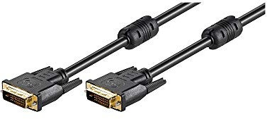Goobay 93109 DVI D Verbindungskabel / Full HD 1080p Monitorkabel / Vergoldete Stecker DVI D Dual Link (24+1 Pin) / Bildschirmkabel Verlängerung / Schwarz / 10m
