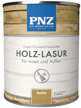 PNZ Holzlasur für Innen und Außen | lösemitttelfreie Farblasur | Nachhaltig hergestellt mit regionalen Rohstoffen | für alle Hölzer, auch Bienenhäuser, Gebinde:0.25L, Farbe:buche