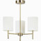 Endon Brio 3-Arm Pendant Light - E14 Semi Flush Ceiling Light Fitting in Antique Brass and Cream Faux Silk Fabric Shades - 3 x 40W Golf Bulbs (Not Included)