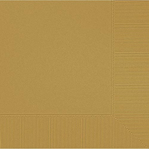 Amscan 51220-109 - Servietten Gold, 20 Stück, 33 x 33 cm, Happy Birthday, Geburtstag, Party