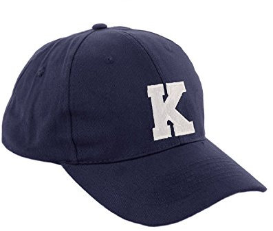 Morefaz Unisex Jungen Mädchen Mütze Baseball Cap Marineblau Hut Kinder Kappe Alphabet A-Z TM (K)