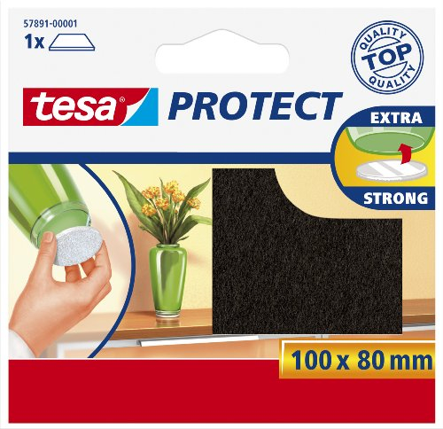 tesa Protect Filzgleiter, rechteckig, 100mm:80mm, braun, 1 Stück