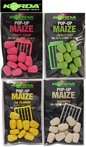 Korda Fake Pop-up Maize (10 Stück), künstlicher Mais, Karpfenköder, Angelköder zum Karpfenangeln, Farbe:pink