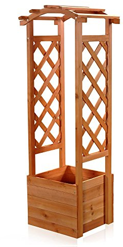 Melko Blumenkübel inkl. Rosenbogen aus Holz 48 cm × 39 cm × 129,5 cm (B x L x H)