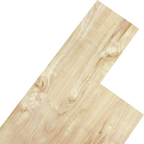 STILISTA Vinyl Laminat Dielen, 15 Dekors Wählbar, 5,07 oder 20 m², Rutschfest, Wasserfest, Schwer Entflammbar - 5,07 m² Kampferholz Creme