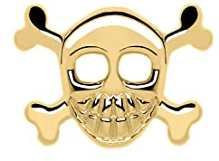 My Gold Damen Herren Totenkopf Ohrringe Gold 585 Echtes Gold (14 Karat) 6mm x 10mm EINZEL Single Goldstecker Skull Pirat Huron