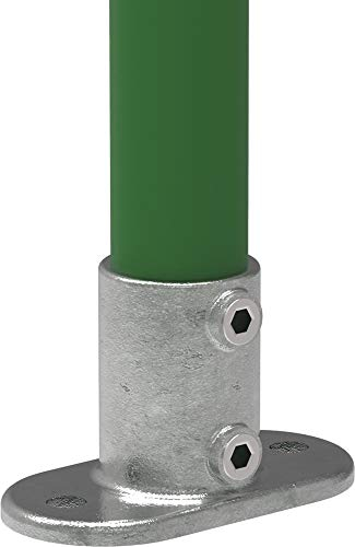 Fenau | Boden-Flansch, oval, Ø 48,3 mm, Wand-Flansch, Decken-Flansch, Stütze, Temperguss galvanisiert, feuerverzinkt, inkl. Schrauben