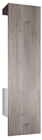 Vladon Garderobe Carlton Set 5, Made in Germany, Garderobenset bestehend aus 1 Garderobenpaneel mit integrierter Tür und 1 Kleiderstange, Weiß matt/Eiche Nordic (52 x 193 x 35 cm)