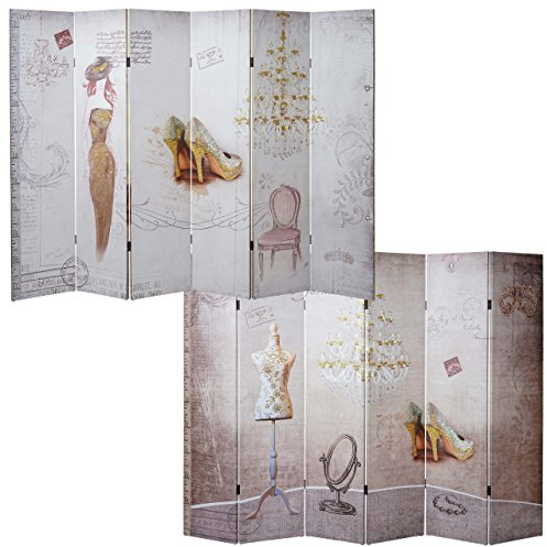 Mendler Foto-Paravent Vintage, Raumteiler Trennwand, Glitzer Retro Fashion MVG-Zertifiziert - 180x240cm