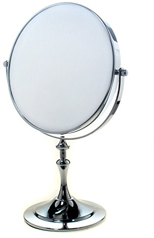 TUKA Standspiegel 7 Fach Vergrößerung, 8 inch Kosmetikspiegel 360° drehbar. Verchromten Schminkspiegel Rasierspiegel Tischspiegel Badzimmerspiegel, Doppelseitig: Normal+ 7X Vergrößerung, TKD3105-7x