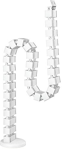 Allcam 1.3m Cable Slinky/Spine for Height-adjustable Standing Desks, Under-desk cable management tidy kit - White