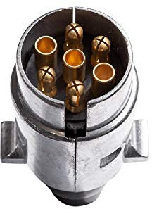 Fiche remorque 7 Broches 12V – connecteur métallique étanche à Visser – Prise Standard pour remorque, Caravane, Porte-vélos – Montage Facile et Protection anticorrosion