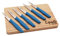 Cuchillos arcos de verdura mas tabla de corte 30x20 cm, pack 6 cuchillos arcos azules con tabla de corte LepantoHouse