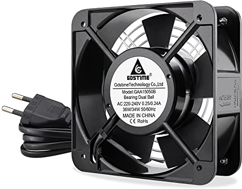 Ventilador de 230 V, 150 mm, ventilador de 150x50 mm, ventilador de 220 V, doble rodamiento de bolas 15050, ventilador 201CFM para ventilación de escape, intercambio del ventilador