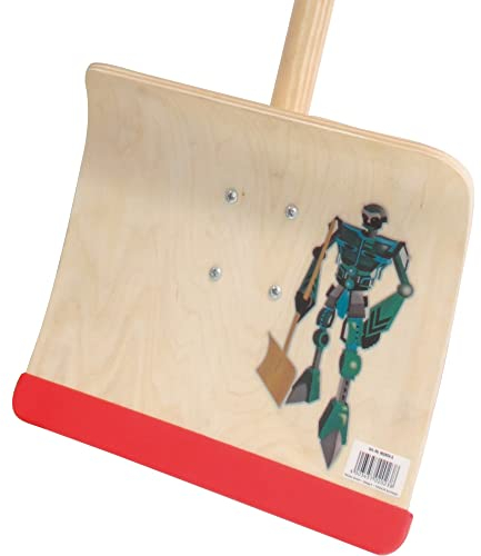 Kinderschneeschieber Holzschneeschieber Schneeschieber Holz Schneeschaufel Kinderschaufel 28cm mit Stiel 80cm