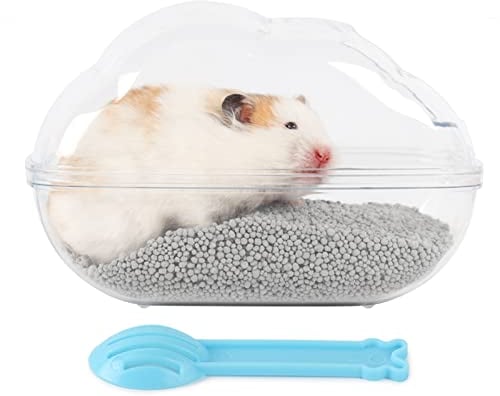 BUCATSTATE Hamster Sand Badezimmer, Hamster Sandbad Sandkasten Toilette mit Schaufel Sand Trockenbad Container für Chinchilla, Goldene Bären, Gerbil (L)