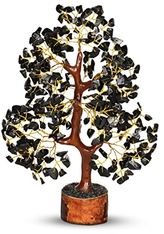 PYOR Schwarze Turmalin-Kristalle, Edelsteinbaum, Hauseinweihungsgeschenke, Kristallbaum, Meditationszubehör, positive Steine und Kristalle, Heimdekoration