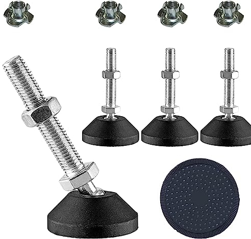 Pieds de nivellement Uni-Fine M8 x 50 x 50 mm - Peut supporter 450 kg - Pieds réglables en hauteur - Pieds réglables en hauteur pour meubles