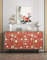 EXQULEG Selbstklebende Möbelfolie Muster Retro kleines Blumenmuster Klebefolie 60cm x 1m PVC Wasserdicht Tapeten für Küche Schränke Dekorfolie (Rot)