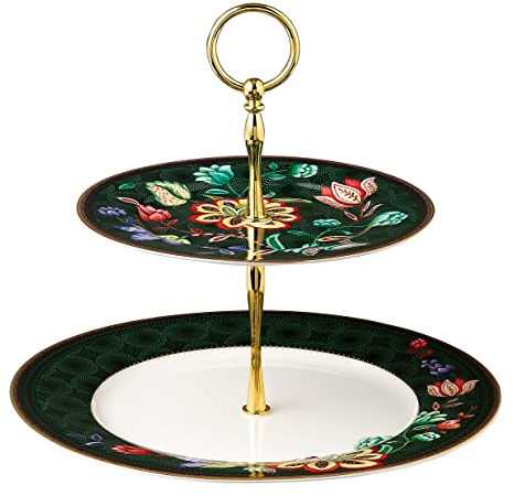 Eplze Vintage Tea Set, Bone China Teapot Coffee Pot - Elegant Peacock/Flower Series (2-Tier Cake Stand)