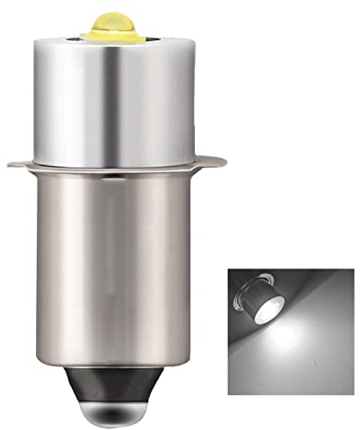 3W 6-24V P13.5S LED Flashlight Bulb,200~210Lm High Brightness Metal Led Replacement Bulb Flashlight Lamp Emergency Work Light Replacement Bulb for Outdoor Hiking, Camping, Outdoor Fishing