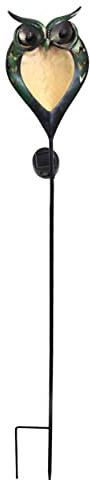 abc HOME | Gartenstecker Eule | LED | Solarpanel | Lichtsensor | 110 cm H