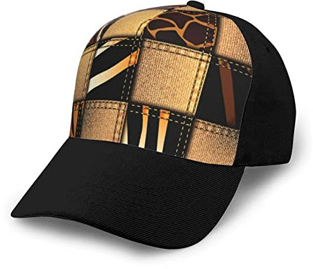 ASEELO Blue Shades Ombre Flowers Printed Adult Baseball Cap Clean and Versatile, for Men and Women, Jeans Denim Patchwork, One size