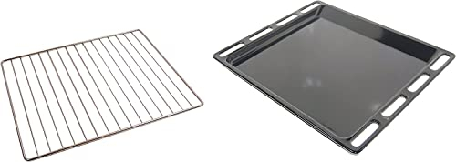 G GRIMALDI 1 LECCARDA NERA COMPATIBILE CON + 1 GRIGLIA PER FORNO INDESIT- PER ARISTON HOT POINT 447x365 MM RICAMBI