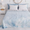 PETTI Artigiani Italiani - Copriletto Matrimoniale Primavera Estate, Coperta Leggera Matrimoniale, Lenzuola Copriletto, Foglia Celeste 100% Made in Italy