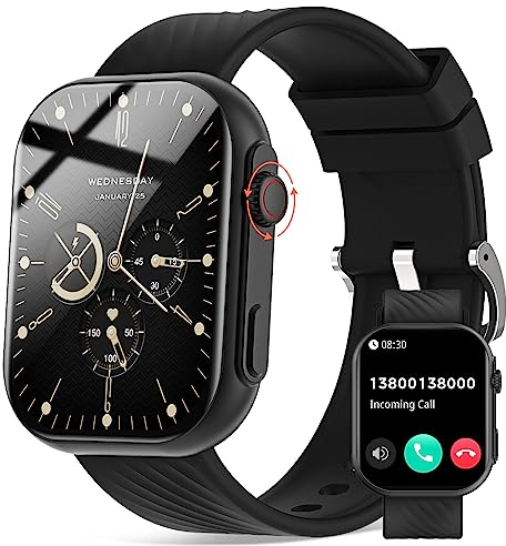 AVUMDA Smartwatch Herren mit Telefonfunktion, 2.01'' HD Smart Watch, Fitnessuhr Blutdruck-, Pulsuhr, Schlafmonitor Schrittzähler, 123 Sportmodi Sportuhren, IP68 Armbanduhr für Android iOS, ZL80-B