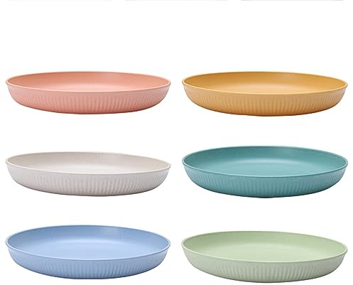 6 pezzi Piatto Pranzo Realizzato Pp, Piatti Sani Infrangibili, Piatti Da Picnic In Plastica, Set Di Piatti Infrangibili, Piatti In Plastica Da Campeggio per Pasta, Insalate, Dolci, Torte, Colazione