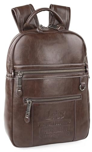 Lois - Mochila Trabajo para Portátil - Mochila Ordenador Portatil para Hombre de Uso Diario, Oficina y Universidad - Mochila Portatil Resistente, Marron