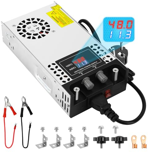 Einstellbare Netzteil DC 0-48V 600W Schaltnetzteil Transformator110V/ 220V AC auf DC 0-48Volt Netzteil 600W Transformator mit LED Anzeige, für 48V LED Streifen CCTV Radio Kamera Verstärker