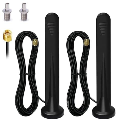 2 X 5G 4G Antenne WiFi, Amplificateur Signal Intérieur et Extérieur 15DBI Omnidirectionnelle Port TS-9/SMA,3G/4G/5G/GSM/GPRS,pour 4G LTE Mobile Routeur Passerelle Modem Cellulaire Caméra de Sentier-3M