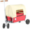 Beachtrekker Life Faltbarer Bollerwagen, klappbarer Handwagen + Feststellbremse + Sonnenverdeck (Gummi/PU-Reifen, Rot)