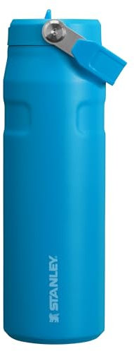 Stanley IceFlow Flip Straw 2.0 Water Bottle 24 OZ | Built-In Straw with Larger Opening | Lightweight & Leak-Resistant | Insulated Stainless Steel | BPA-Free | Azure