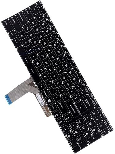 NA NA Deal4GO RGB-Tastatur mit Hintergrundbeleuchtung für MSI GL75, GL65, GP75, GF75, GE72, GE75, GS72, GS63, GS73, GL63, GP73, GP72, MS-1781, MS-16J2, MS-16U1, 15,6 Zoll, Schwarz, NSK-F B1LN