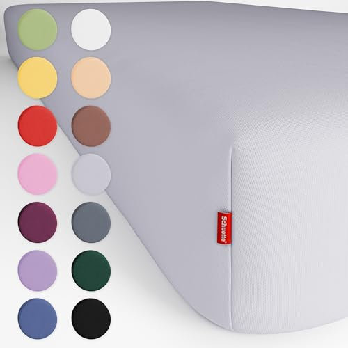 Schuette® Topper Spannbettlaken • 80x160 cm • Wow! Kollektion: Graceful Grayce (Hellgrau) • 100% Superfluff Baumwolle, Blickdicht, Faltenfrei • mit Rundumgummi • Matratzenhöhe bis 15 cm