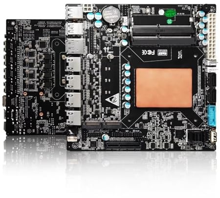 AIOPCWA NAS Motherboard Industrial, 6 Bay, Core i7-1165G7 4C 8T, Mini Itx, 4× I226V 2.5GbE-UDE LAN, 1 × SFF-8643, PCIE ×4, DP + HD + Type-C(4K@60Hz), Barebone NO RAM NO SSD
