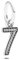 GHMIOU Zahlen Charm Anhänger aus 925er Sterlingsilber,Charms für Armbänder und Halsketten, Weihnachten, Geburtstag, Geschenke für Frauen, Silber, Zirkonia (Glückszahl 7)