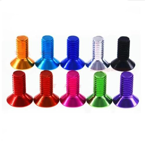 10 Stück Aluminium-Flachschrauben M3 M4 M5 x 6/8/10/12/14/16 Flache Innensechskant-Senkkopfschrauben Bolzen-M5 10 Stück-16 mm-rot