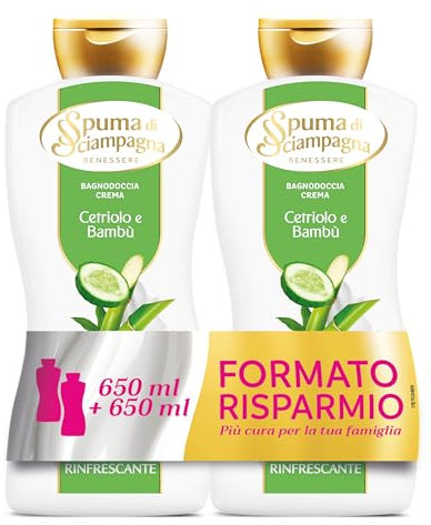 Spuma di Sciampagna Duschgel mit Gurkencreme und Bambus, 2 x 650 ml