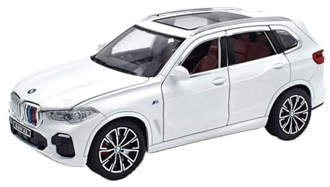 EMRGAZQD Motorfahrzeuge Replika Auto 1/24 Passend for BMW XM X5 SUV Geländewagen Im Maßstab 1:24 Miniatur-Modellauto Mit Sound Und Licht Druckgussfahrzeuge Originalgetreue Nachbildung(X5 White)